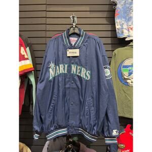 90s Seattle Mariners Vintage Starter Diamond Collection Nylon Jacket Satin